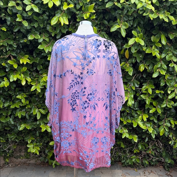 Free People burnt velvet Pink and Blue Dress - Picture 3 of 3